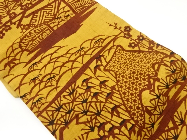 JAPANESE NAGOYA OBI / TSUMUGI / SHOCHIKUBAI
